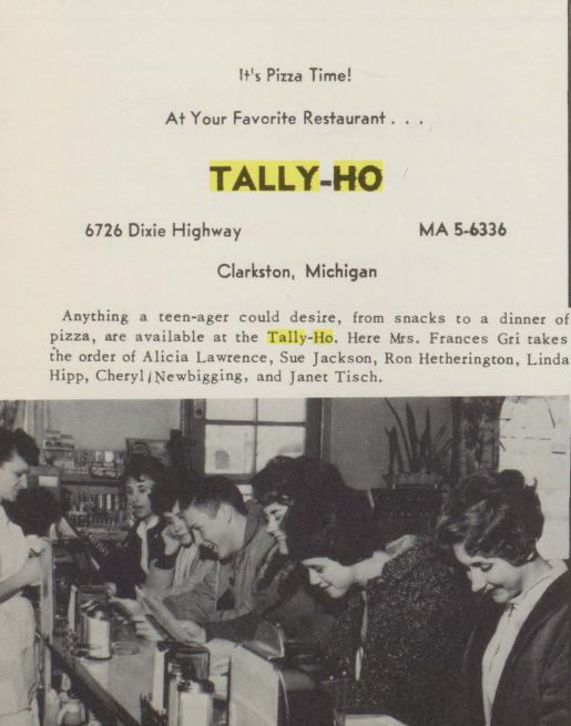Tally-Ho Restaurant - 1960S Yearbook Ads (newer photo)